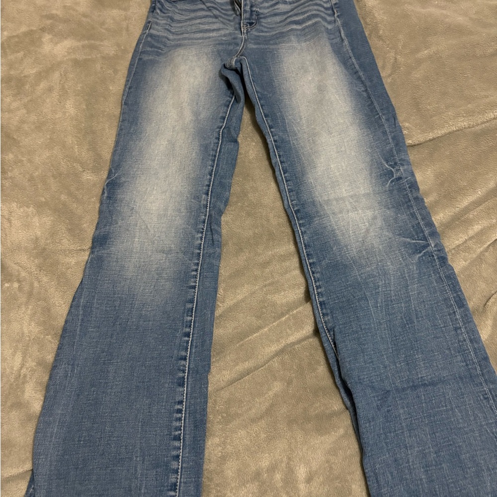 Buckle Blue Flare Wide Leg Jeans